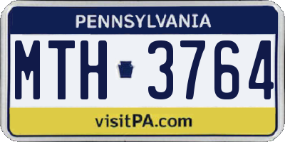 PA license plate MTH3764