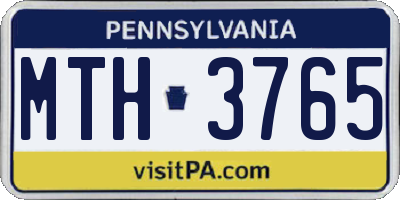 PA license plate MTH3765
