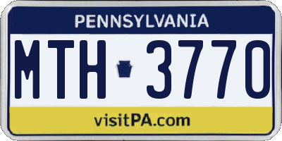 PA license plate MTH3770