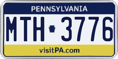 PA license plate MTH3776
