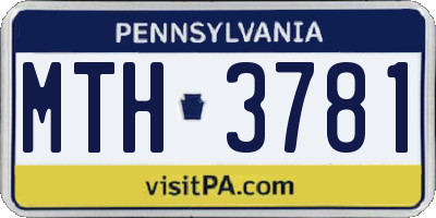 PA license plate MTH3781