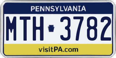 PA license plate MTH3782
