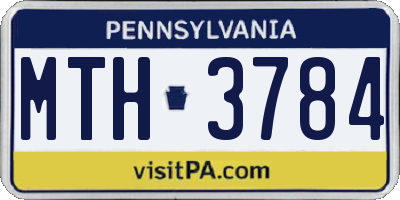 PA license plate MTH3784