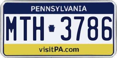 PA license plate MTH3786
