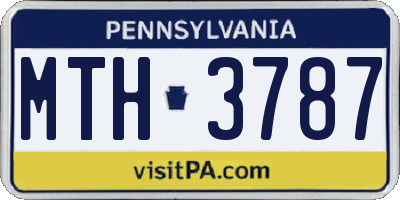 PA license plate MTH3787