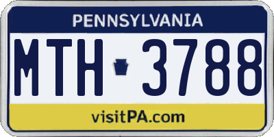 PA license plate MTH3788