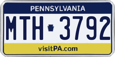 PA license plate MTH3792