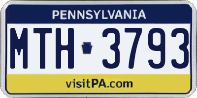PA license plate MTH3793