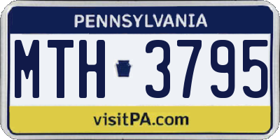 PA license plate MTH3795