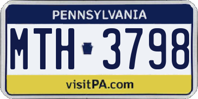 PA license plate MTH3798