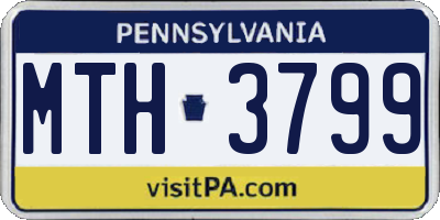 PA license plate MTH3799