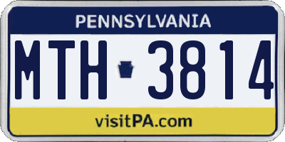 PA license plate MTH3814