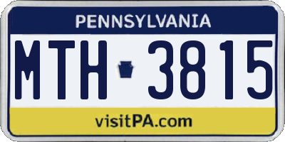 PA license plate MTH3815