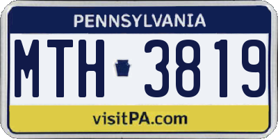 PA license plate MTH3819