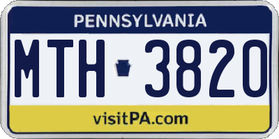 PA license plate MTH3820