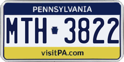 PA license plate MTH3822