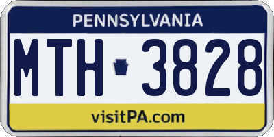 PA license plate MTH3828