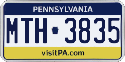 PA license plate MTH3835