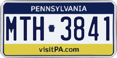 PA license plate MTH3841
