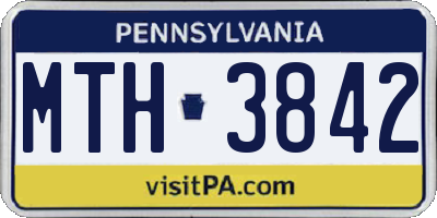 PA license plate MTH3842