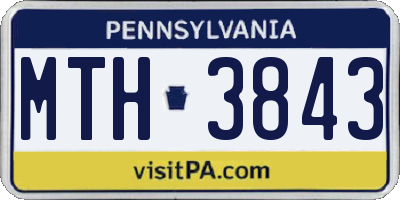 PA license plate MTH3843