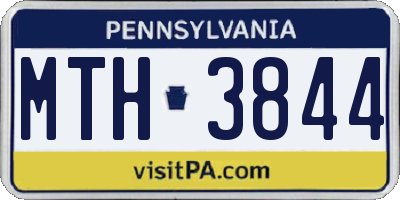 PA license plate MTH3844
