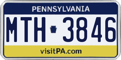 PA license plate MTH3846