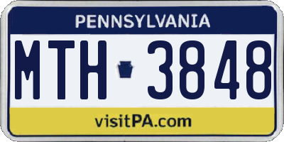 PA license plate MTH3848