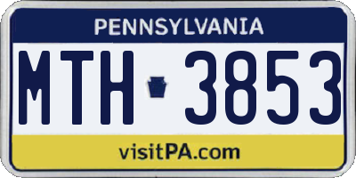 PA license plate MTH3853