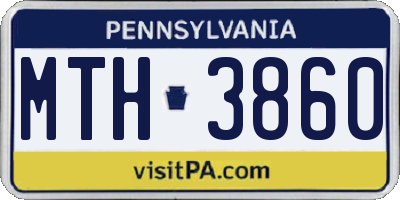 PA license plate MTH3860