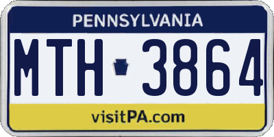 PA license plate MTH3864