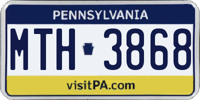 PA license plate MTH3868