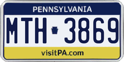 PA license plate MTH3869