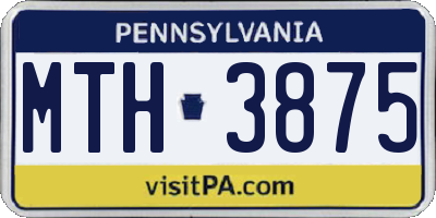 PA license plate MTH3875