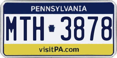 PA license plate MTH3878