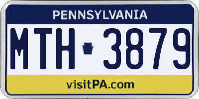 PA license plate MTH3879