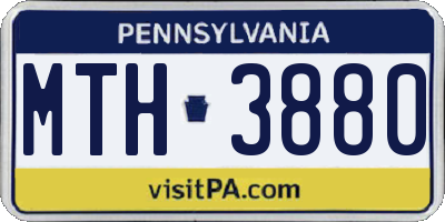 PA license plate MTH3880