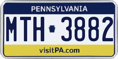 PA license plate MTH3882
