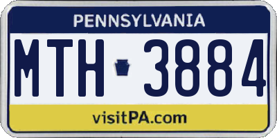 PA license plate MTH3884