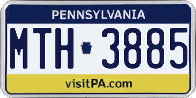 PA license plate MTH3885