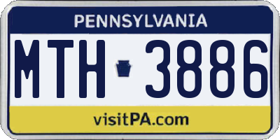 PA license plate MTH3886