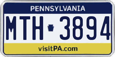 PA license plate MTH3894