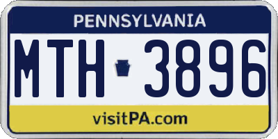 PA license plate MTH3896