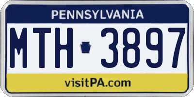 PA license plate MTH3897