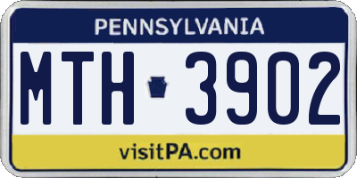 PA license plate MTH3902
