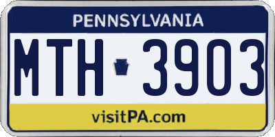 PA license plate MTH3903