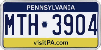 PA license plate MTH3904