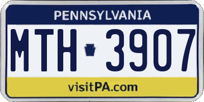 PA license plate MTH3907
