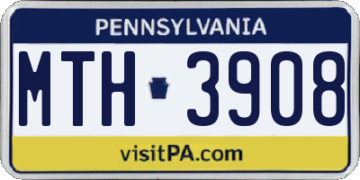 PA license plate MTH3908