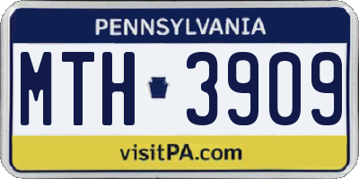 PA license plate MTH3909